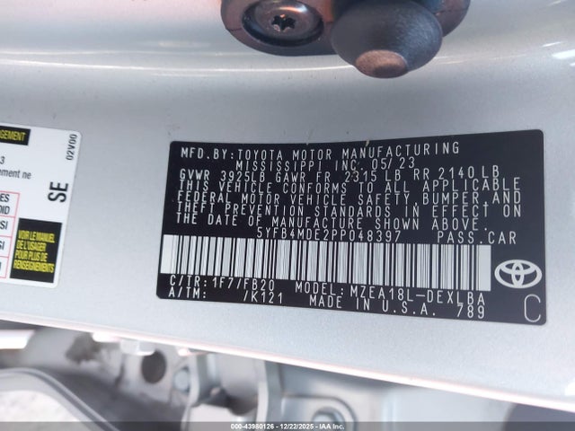 Toyota COROLLA LE 2023 5YFB4MDE2PP048397 Image 9
