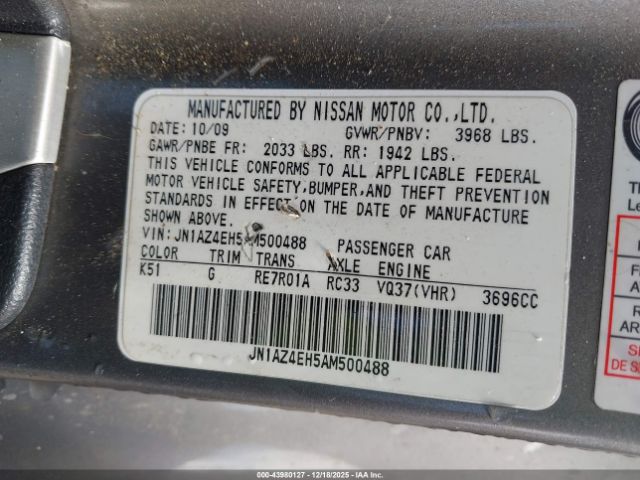 2010 NISSAN 370Z JN1AZ4EH5AM500488 Photo 8