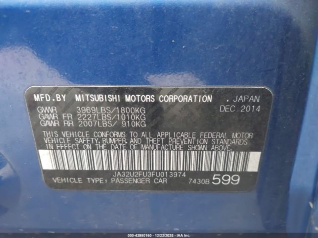 2015 MITSUBISHI LANCER JA32U2FU3FU013974 Photo 8