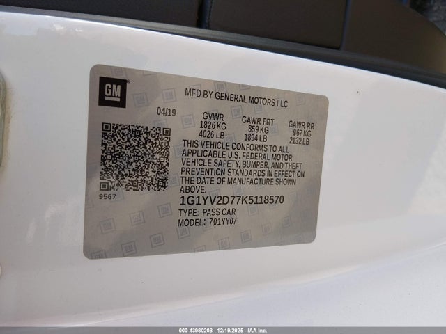 Chevrolet Corvette Grand Sport 2019 1G1YV2D77K5118570 Image 9
