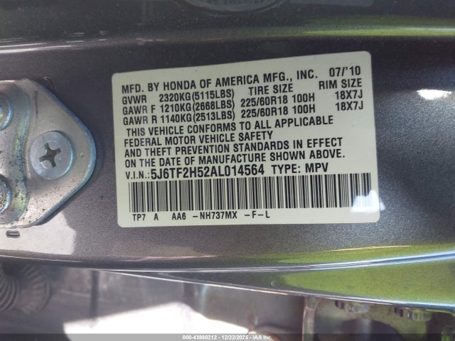 2010 HONDA ACCORD CROSSTOUR 5J6TF2H52AL014564 Photo 8