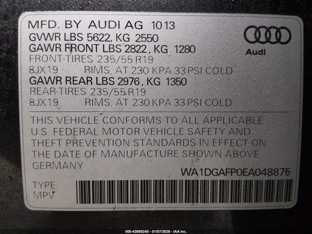 2014 AUDI Q5 WA1DGAFP0EA048875 Photo 8