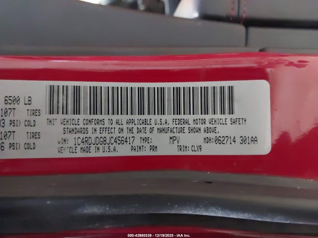 2018 DODGE DURANGO 1C4RDJDG8JC456417 Photo 8