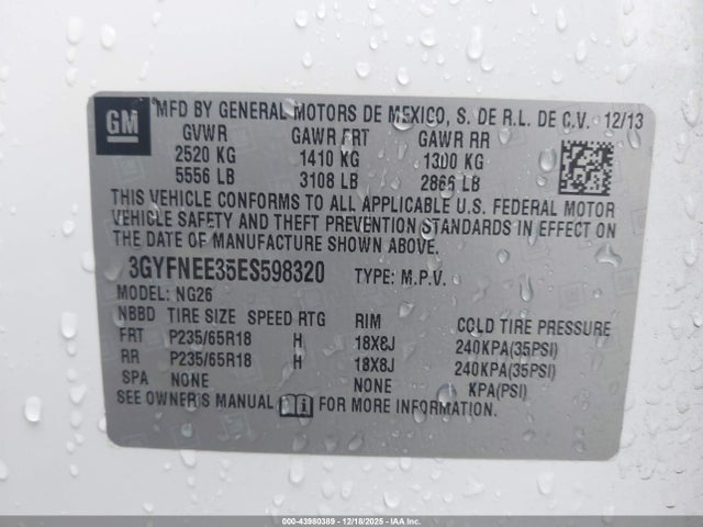 2014 CADILLAC SRX 3GYFNEE35ES598320 Photo 8