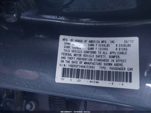 1HGCR2F34HA232690 Honda ACCORD LX