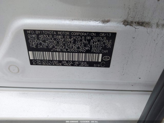Продаж на аукціоні авто 2013 Lexus Gs 350, vin: JTHBE1BL4D5027992, номер лоту: 43980445