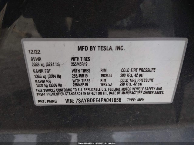 2023 TESLA MODEL Y 7SAYGDEE4PA041656 Photo 8
