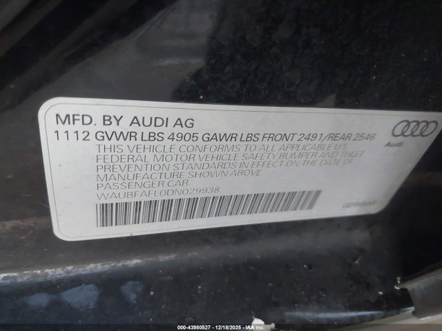 2013 AUDI A4 WAUBFAFL0DN029938 Photo 8