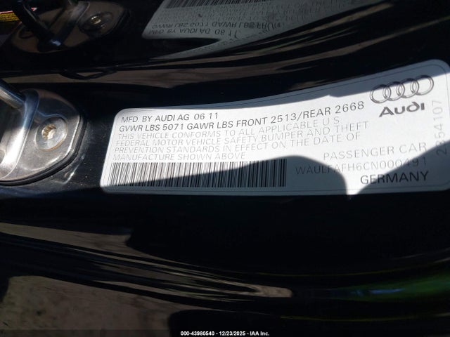 2012 AUDI A5 WAULFAFH6CN000491 Photo 8