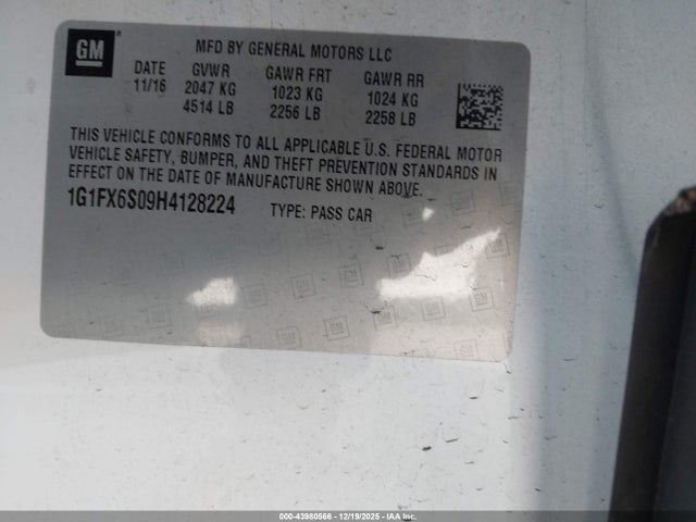 1G1FX6S09H4128224 Chevrolet Bolt Ev Premier
