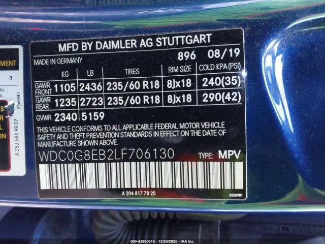 2020 MERCEDES-BENZ GLC 300 WDC0G8EB2LF706130 Photo 8