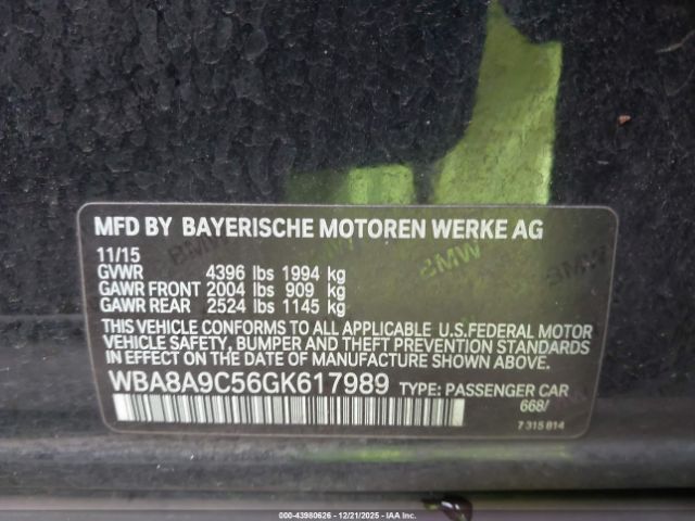 2016 BMW 320I WBA8A9C56GK617989 Photo 8
