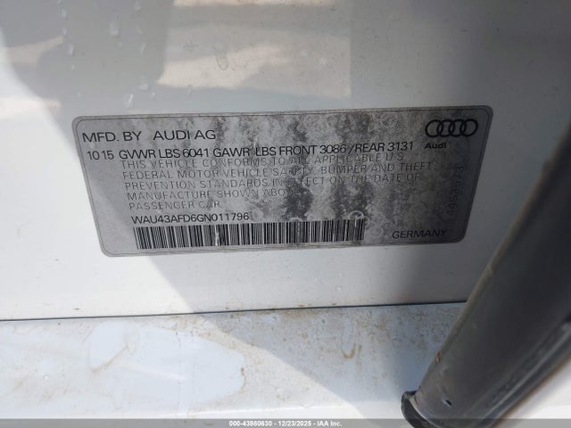 WAU43AFD6GN011796 Audi A8 L 4.0t Sport