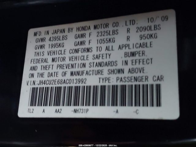 2010 ACURA TSX JH4CU2E68AC013992 Photo 8