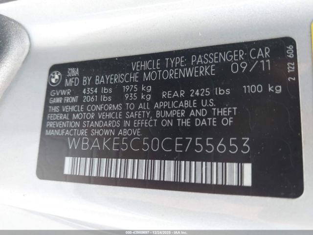 2012 BMW 328I WBAKE5C50CE755653 Photo 8