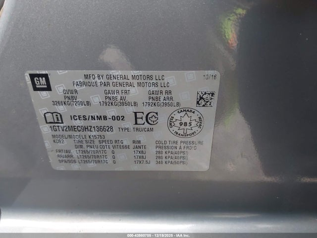 1GTV2MEC9HZ136628 GMC Sierra 1500 Sle