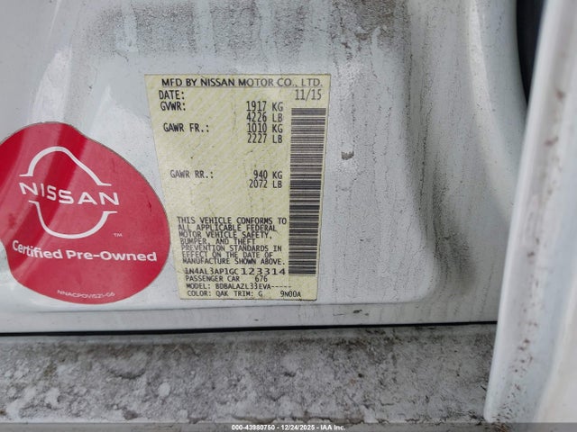 Nissan ALTIMA 2.5 2016 1N4AL3AP1GC123314 Image 9