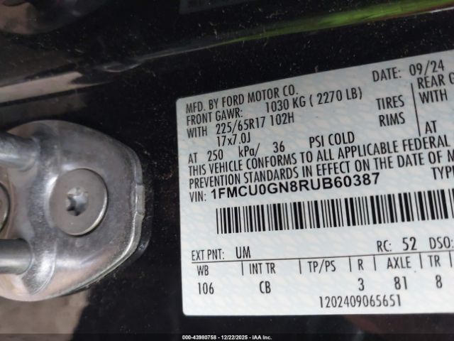 2024 FORD ESCAPE 1FMCU0GN8RUB60387 Photo 8