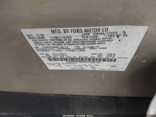 2010 FORD TAURUS 1FAHP2FW9AG120710 Photo 8
