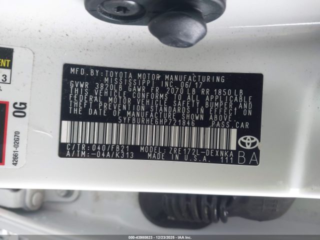 2017 TOYOTA COROLLA 5YFBURHE6HP721846 Photo 8