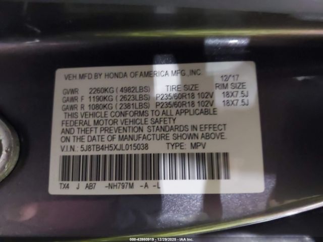 2018 ACURA RDX 5J8TB4H5XJL015038 Photo 8