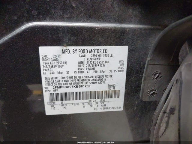 Ford Edge Titanium 2019 2FMPK3K97KBB81200 Image 9