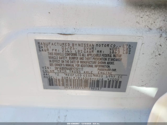 Nissan Sentra Sr Xtronic Cvt 2021 3N1AB8DV4MY232117 Image 9