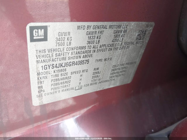 2016 CADILLAC ESCALADE ESV 1GYS4JKJ6GR408575 Photo 8