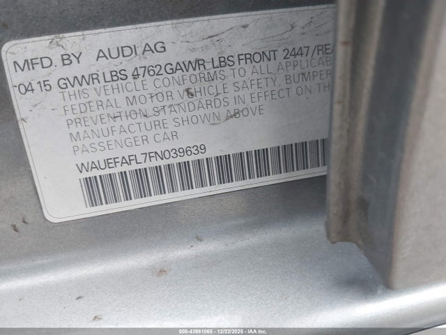 Audi A4 2.0t Premium 2015 WAUEFAFL7FN039639 Image 9