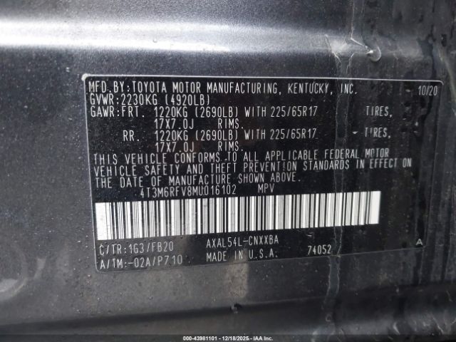 2021 TOYOTA RAV4 HYBRID 4T3M6RFV8MU016102 Photo 8