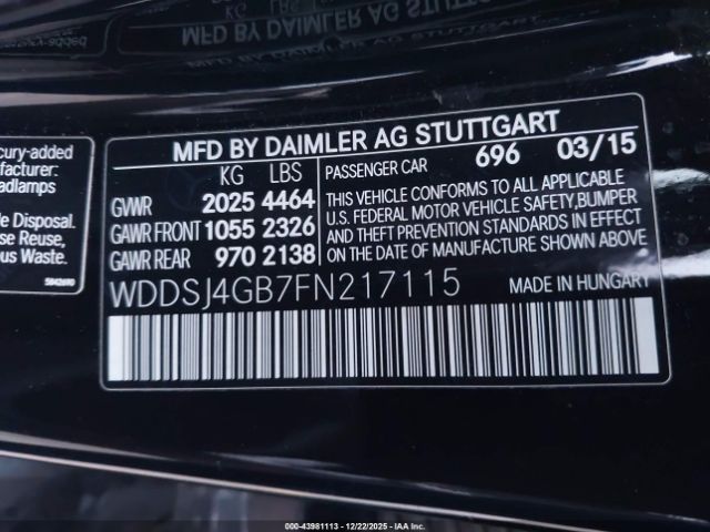 2015 MERCEDES-BENZ CLA 250 WDDSJ4GB7FN217115 Photo 8