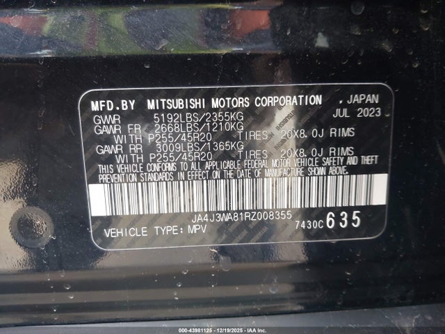 2024 MITSUBISHI OUTLANDER JA4J3WA81RZ008355 Photo 8