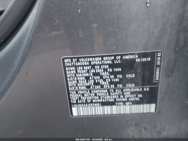 2018 VOLKSWAGEN ATLAS 1V2LR2CA3JC578921 Photo 8