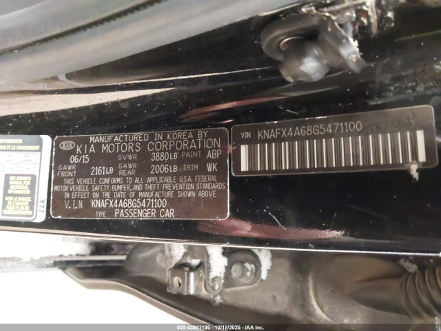 KNAFX4A68G5471100 KIA FORTE LX