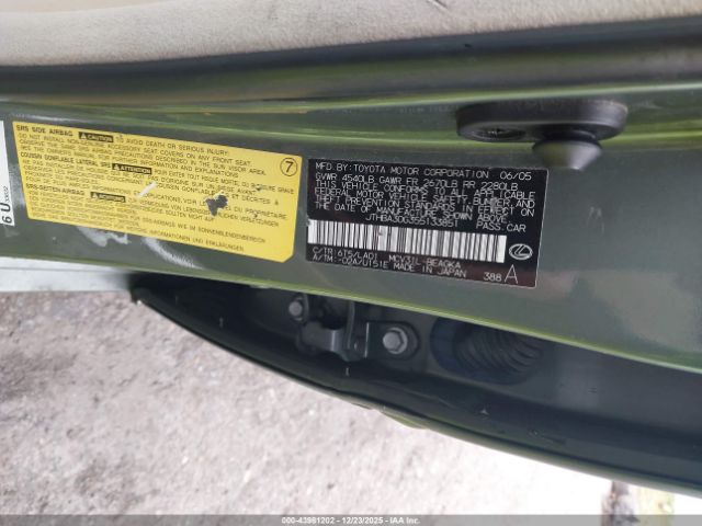 2005 LEXUS ES 330 JTHBA30G355133851 Photo 8