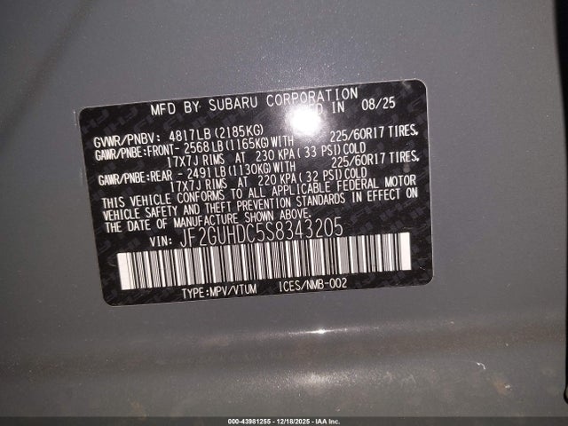 Subaru Crosstrek 2025 JF2GUHDC5S8343205 Image 22
