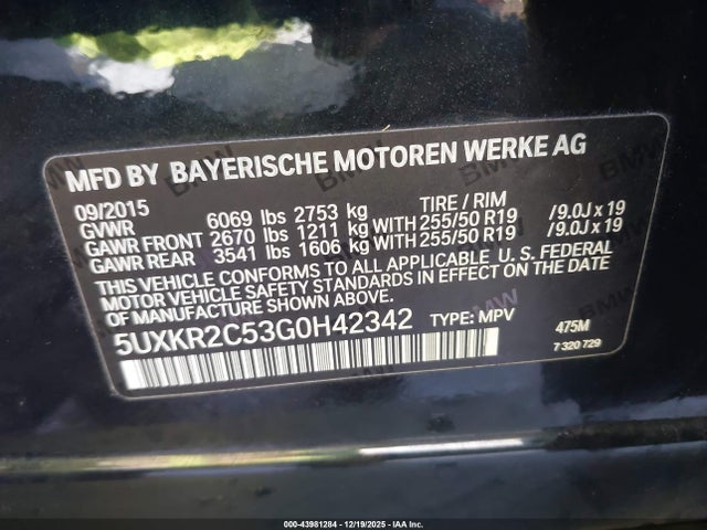 5UXKR2C53G0H42342 BMW X5 Sdrive35i