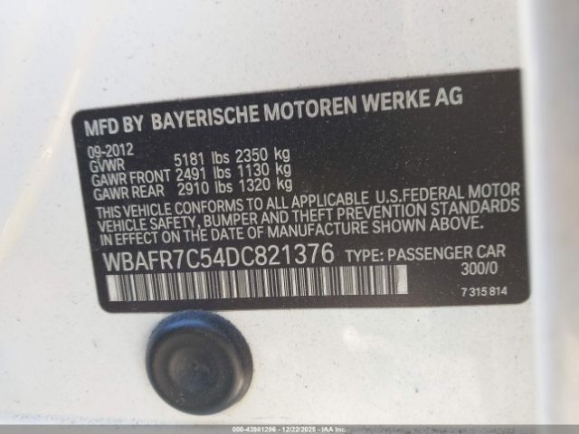 2013 BMW 535I WBAFR7C54DC821376 Photo 8