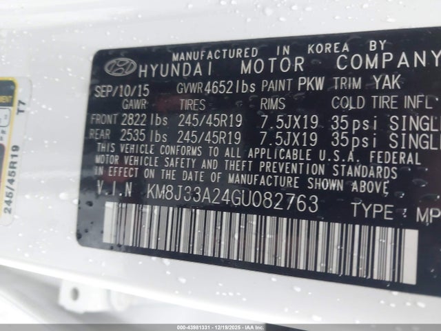 2016 HYUNDAI TUCSON KM8J33A24GU082763 Photo 8