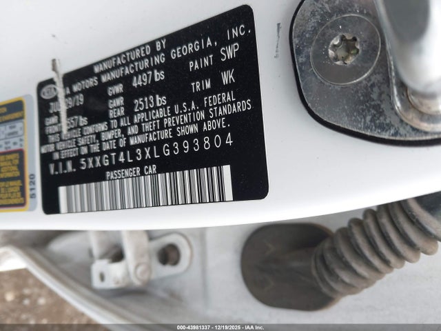 KIA Optima Lx 2020 5XXGT4L3XLG393804 Image 9