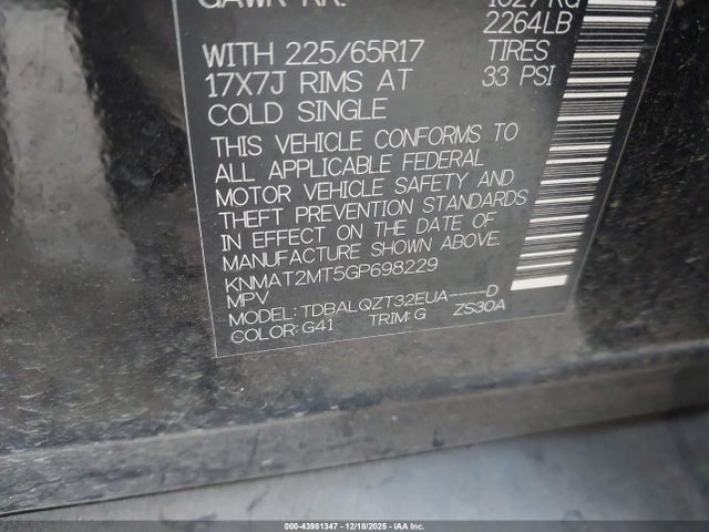 Nissan Rogue S/sl/sv 2016 KNMAT2MT5GP698229 Image 9
