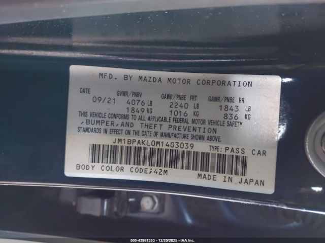 2021 MAZDA MAZDA3 JM1BPAKL0M1403039 Photo 8