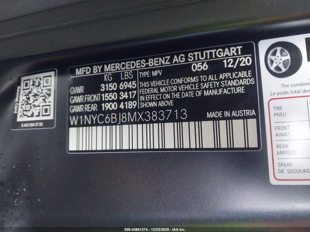 W1NYC6BJ8MX383713 Mercedes-Benz G 550 Suv