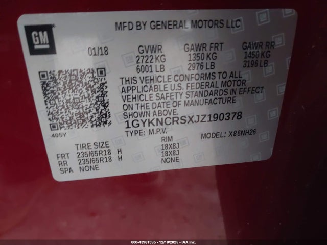 2018 CADILLAC XT5 1GYKNCRSXJZ190378 Photo 8