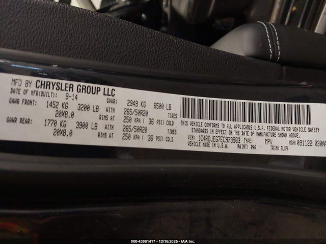 2014 DODGE DURANGO 1C4RDJEG7EC973583 Photo 8