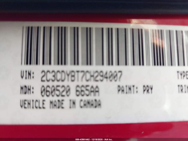 2012 DODGE CHALLENGER 2C3CDYBT7CH294007 Photo 8