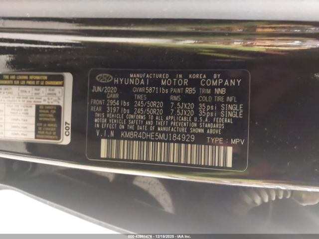 2021 HYUNDAI PALISADE KM8R4DHE5MU184929 Photo 8