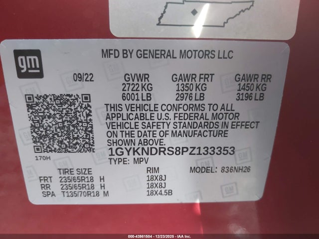 2023 CADILLAC XT5 1GYKNDRS8PZ133353 Photo 8