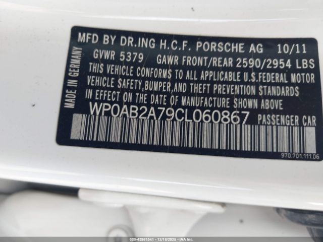 2012 PORSCHE PANAMERA WP0AB2A79CL060867 Photo 8