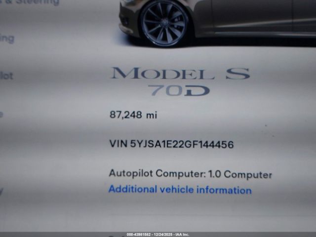 2016 TESLA MODEL S 5YJSA1E22GF144456 Photo 6
